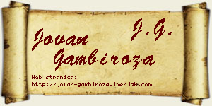 Jovan Gambiroža vizit kartica